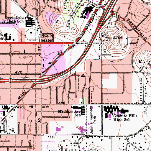 Topographic Map of Sevick Special Education School, CA