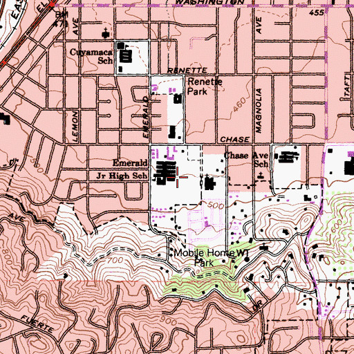 Topographic Map of Tuttle Park, CA