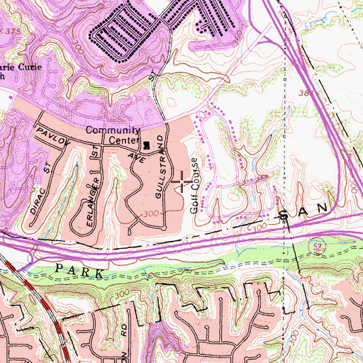 Topographic Map of University City Village Golf Course, CA