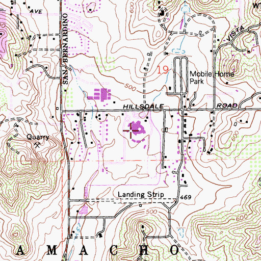 Topographic Map of Valhalla High School, CA