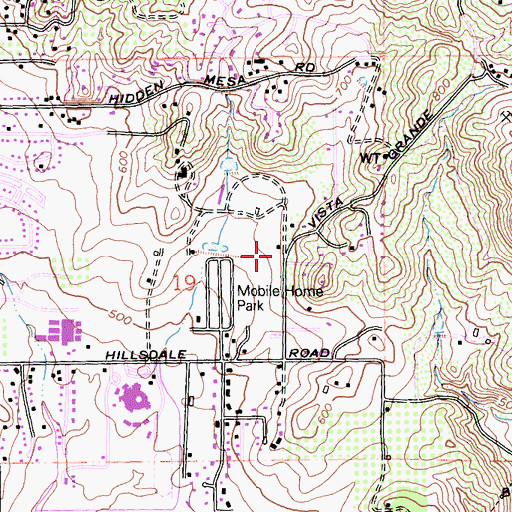 Topographic Map of Vista Grande Elementary School, CA