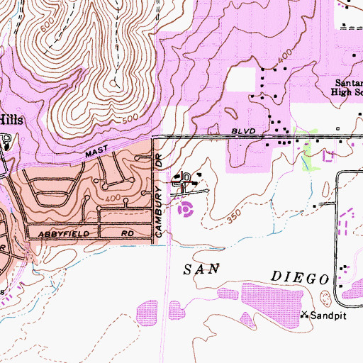Topographic Map of Giles Education Center, CA