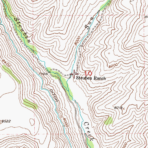 Topographic Map of Steuben Ranch, CO