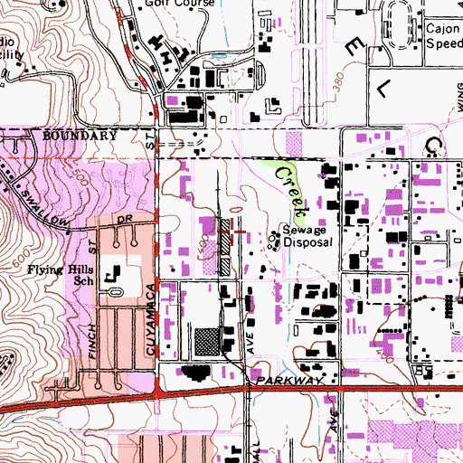 Topographic Map of Heartland Fire Training Center, CA