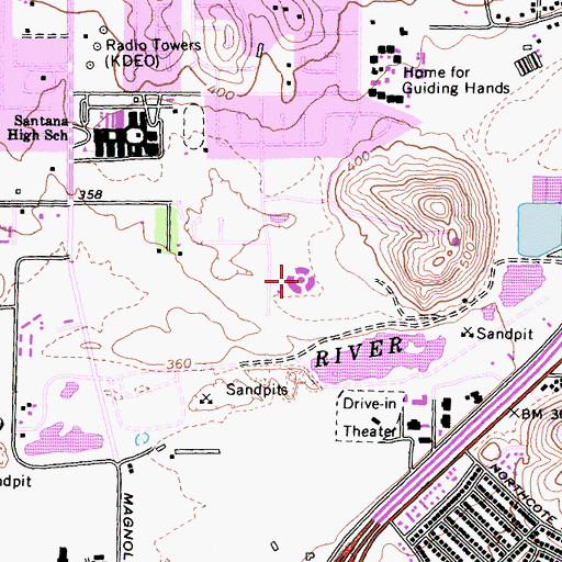 Topographic Map of Hill Creek Elementary School, CA