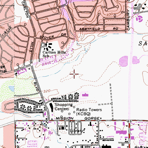 Topographic Map of Mast Park, CA