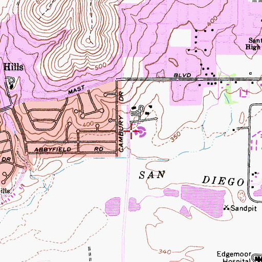 Topographic Map of Pathway Community Church, CA