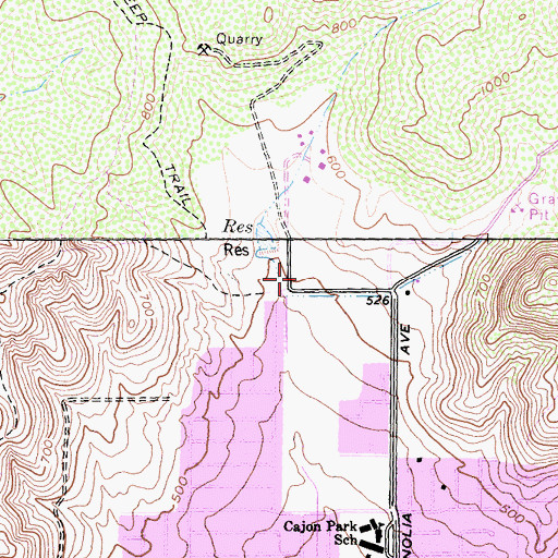 Topographic Map of Santee Church of the Nazarene, CA