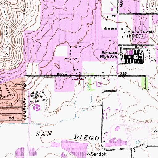 Topographic Map of Valley Orthodox Presbyterian Church, CA