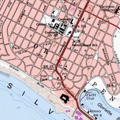 Topographic Map of Christ Episcopal Church, CA