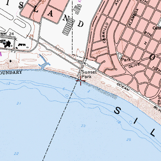 Topographic Map of North Beach, CA