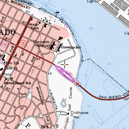 Topographic Map of Tidelands Park, CA