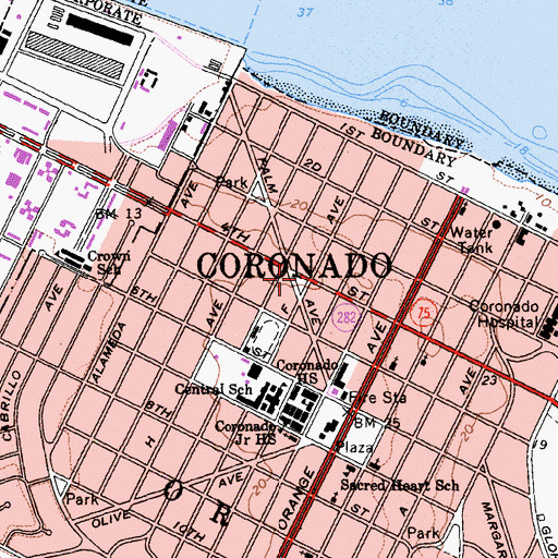 Topographic Map of Triangle Park, CA