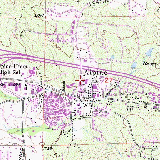 Topographic Map of Alpine Community Church, CA