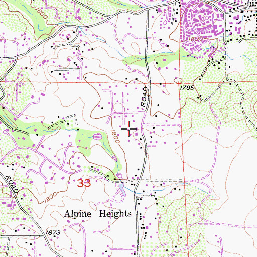 Topographic Map of Alpine Lutheran Church, CA