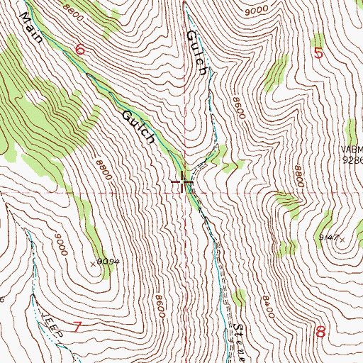 Topographic Map of Bear Springs Gulch, CO