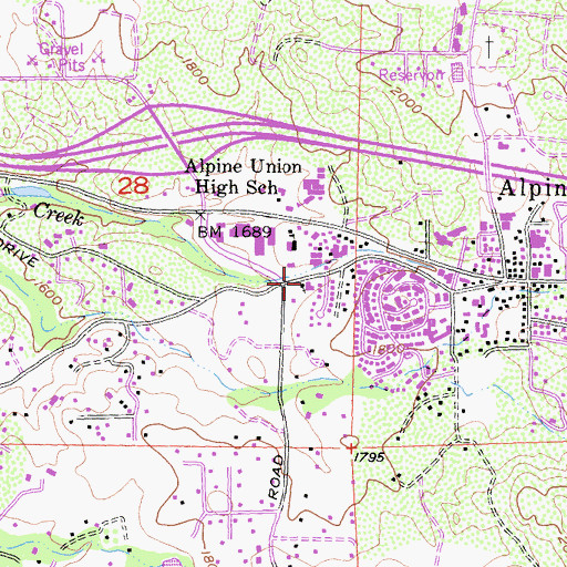 Topographic Map of Bethel Assembly of God Church, CA
