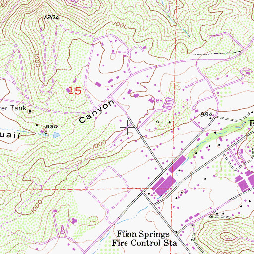 Topographic Map of Blossom Valley, CA