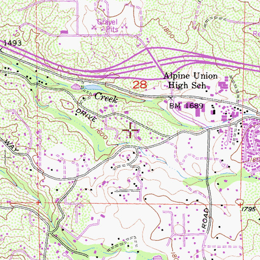 Topographic Map of Christ the King Episcopal Church, CA