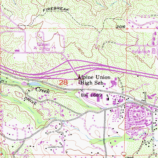 Topographic Map of Country Side Shopping Center, CA