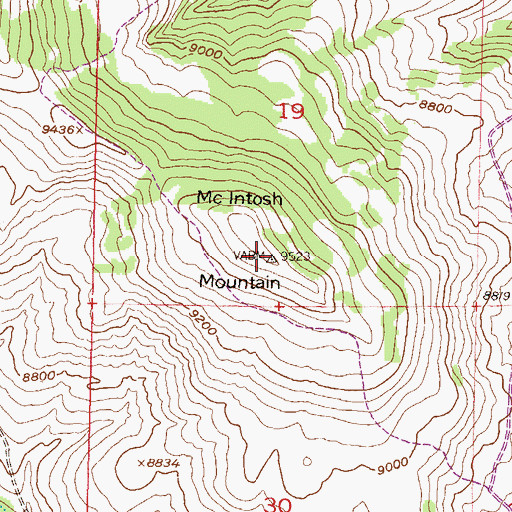Topographic Map of McIntosh Mountain, CO