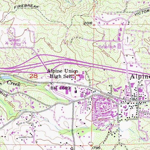 Topographic Map of Good Shepherd of the Hills Church, CA