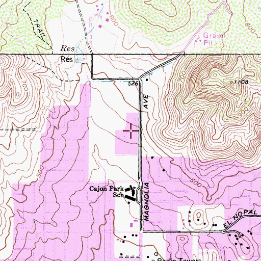 Topographic Map of Santee City Hall, CA