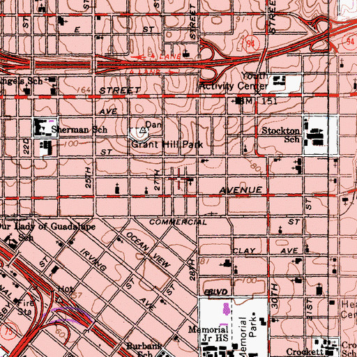 Topographic Map of Apostolic Faith Temple, CA