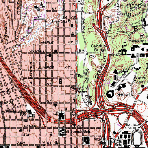 Topographic Map of Balboa Club, CA