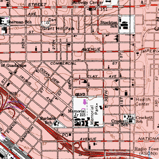 Topographic Map of Bethel Baptist Church, CA