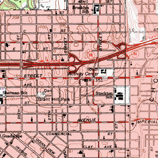 Topographic Map of Buddhist Temple of San Diego, CA