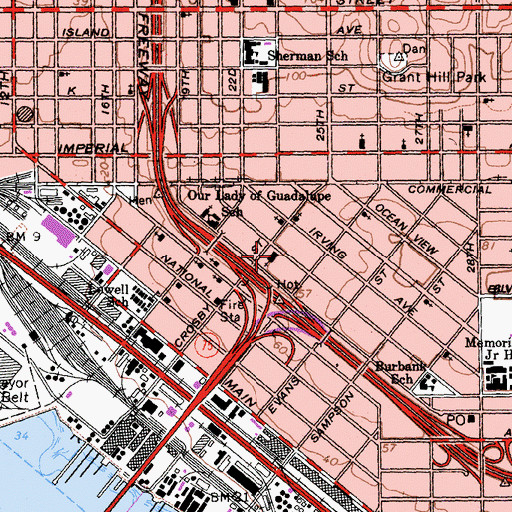 Topographic Map of Calvary Baptist Church, CA