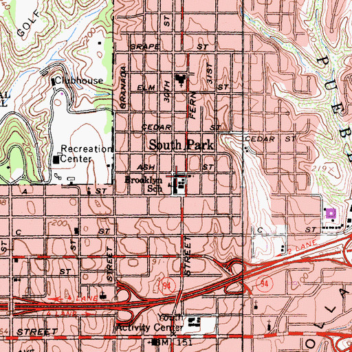 Topographic Map of Christ Church of San Diego, CA