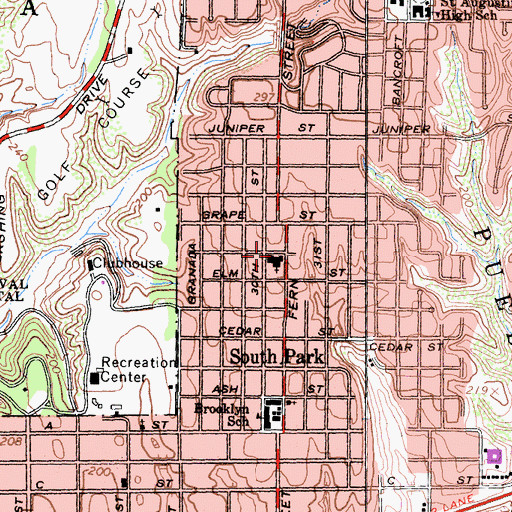 Topographic Map of Christ United Presbyterian Church, CA