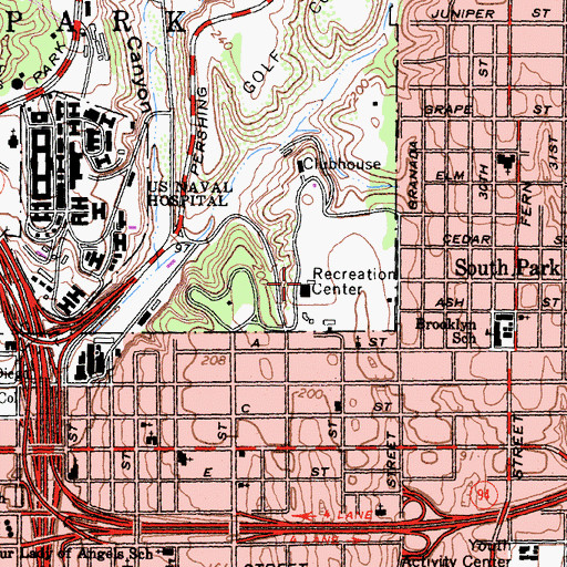 Topographic Map of Golden Hill Community Center, CA