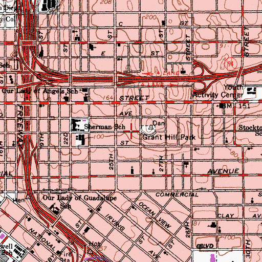 Topographic Map of Grant Hill, CA