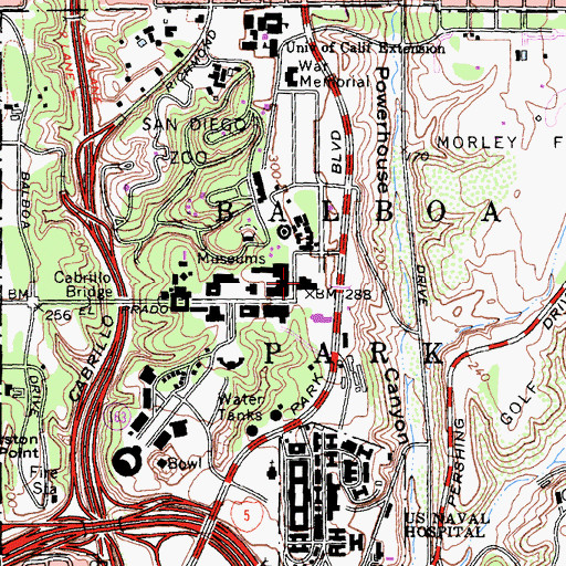 Topographic Map of Natural History Museum, CA