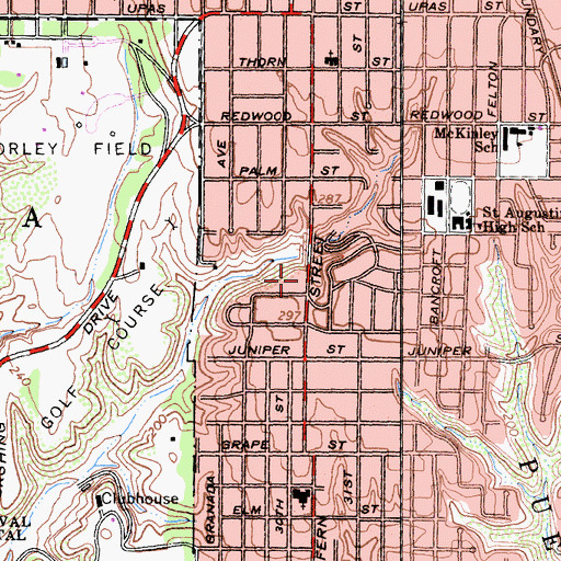 Topographic Map of Nimitz Center Shopping Center, CA