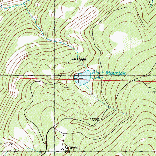 Topographic Map of Black Mountain Lake, CO