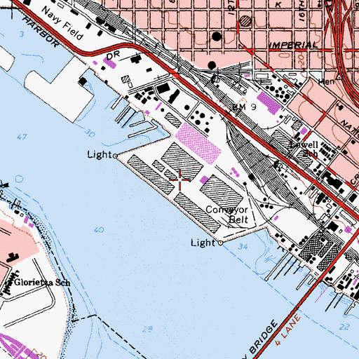Topographic Map of Tenth Avenue Pier, CA