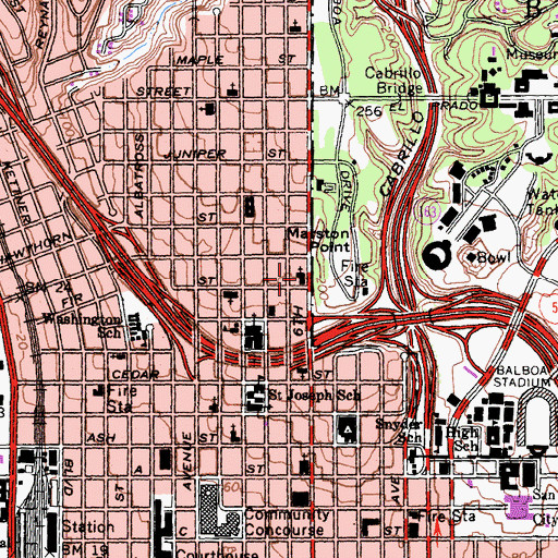 Topographic Map of Victory Outreach Church, CA