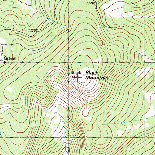 Topographic Map of Black Mountain, CO