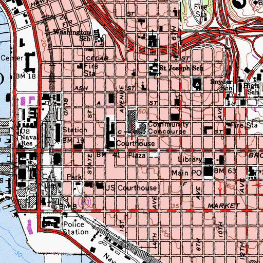 Topographic Map of Civic Theater, CA