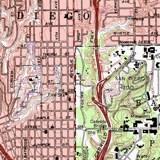Topographic Map of Cypress Grove Picnic Area, CA