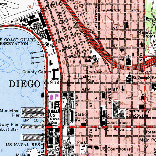 Topographic Map of Firehouse Museum, CA