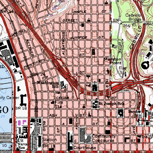Topographic Map of Harborview Medical Center (historical), CA