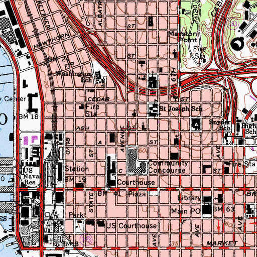 Topographic Map of Luther Towers, CA