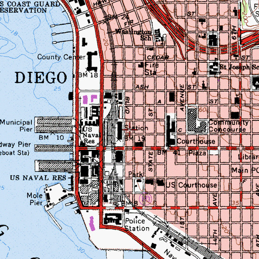 Topographic Map of Museum of Contemporary Art, CA