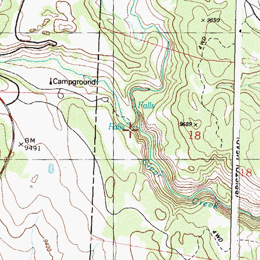 Topographic Map of Bennett Creek, CO
