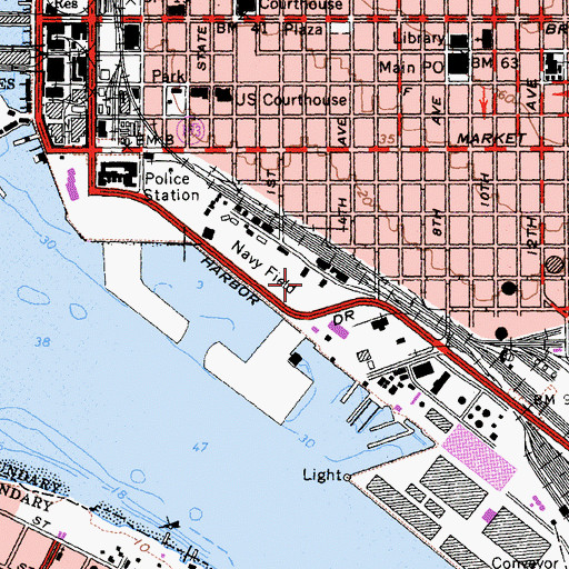 Topographic Map of San Diego Convention Center, CA